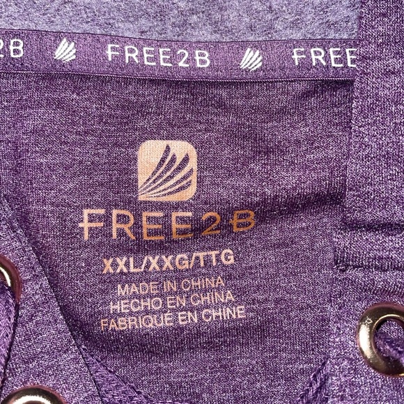 Free 2 Be Purple Hoodie. Size XXL. Long Sweatshirt w scoop hemline. Super soft - Picture 6 of 11